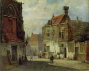 European city landscape, street landsacpe, construction, frontstore, building and architecture. 136 unknow artist